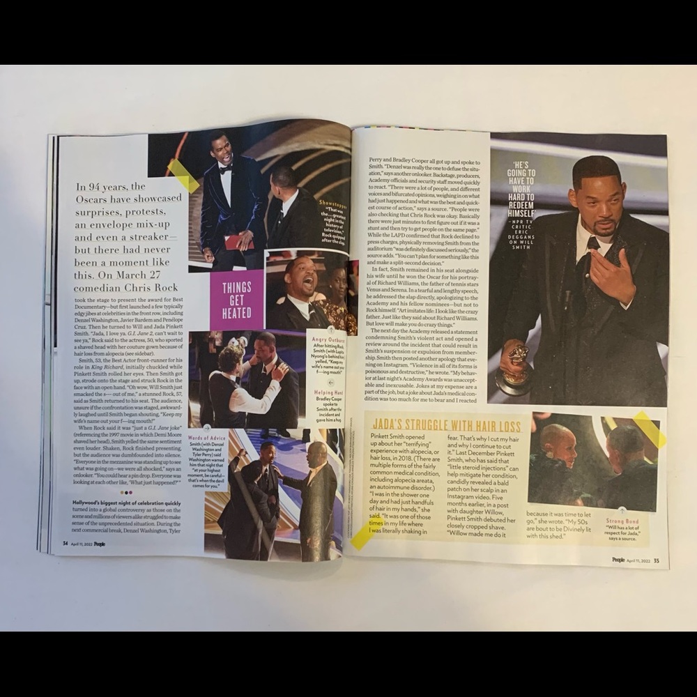 People Will Smith “Shock at the Oscars” Issue April 11, 2022 Magazine - Picture 3 of 6